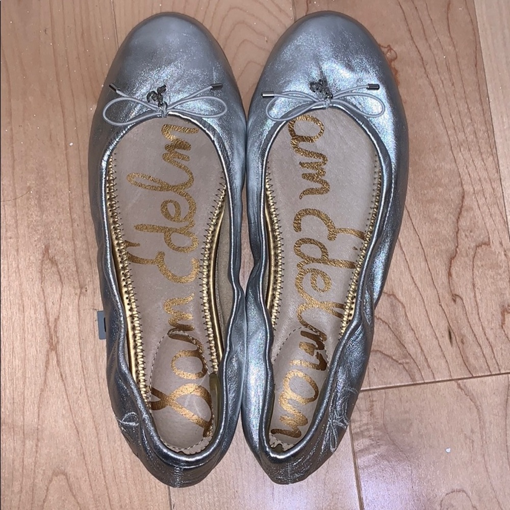 Sam Edelman metallic silver ballet flats